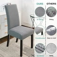 thumbnail image 4 of 2 Packs Chair Covers, Stretch Parson Chair Covers, Dining Room Chair Covers, Kitchen Chair Covers Set of 2, Light Grey, 4 of 7