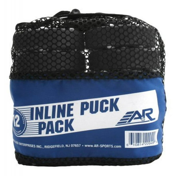 A&R Sports Inline Street Hockey Puck, Black, 12Pack