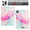 thumbnail image 7 of Slim Case for Apple iPad Pro 11 Inch 2022/2021/2020/2018, iPad Air 4 5 Case,Marble Series Smart Cover Auto Sleep Wake Drop Protection Multi Angle Viewing Stand Elastic Band Flip Cover, Pink, 7 of 7