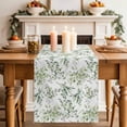 thumbnail image 4 of Sage Green Eucalyptus Cotton Linen Table Runner for Dining Kitchen, Spring Watercolor Botanical Leaves Wedding Outdoor Party Tablerunners, Dresser Scarf Coffee Tablecloth Runners 13x70 Inches, 4 of 9