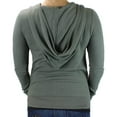thumbnail image 3 of Ms Lovely Ultra Soft Women's Sleep and Lounge Zip-Up Sweatshirt with Hoodie - Army Green Small, 3 of 4