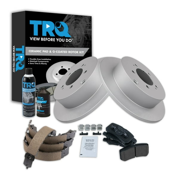 TRQ Rear Brake Pad & Rotor Kit BKA38690 Fits Select 2008-2011 Mitsubishi Outlander
