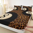thumbnail image 4 of Castle Fairy Black Billiards King Sheets 4pcs, Vintage Leopard Print Bedding,1 Fitted Sheet, 1 Flat Sheet and 2 Pillowcases, 4 of 6