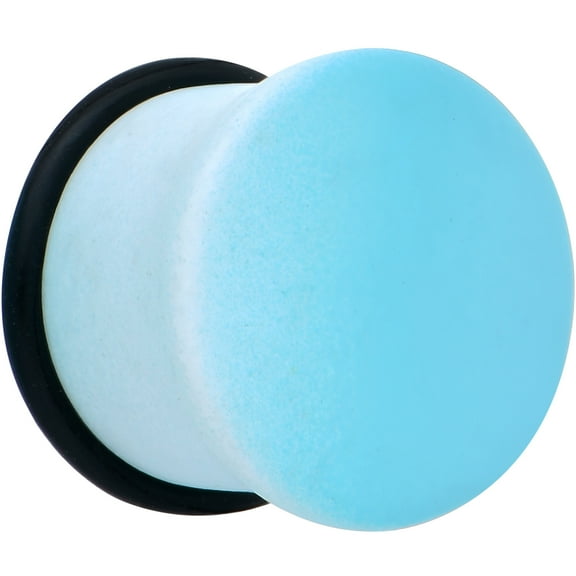 Body Candy Womens 2Pc 1/2" Ear Plugs White Blue Ombre Matte Acrylic Single Flare Ear Plug Gauges Set of 2