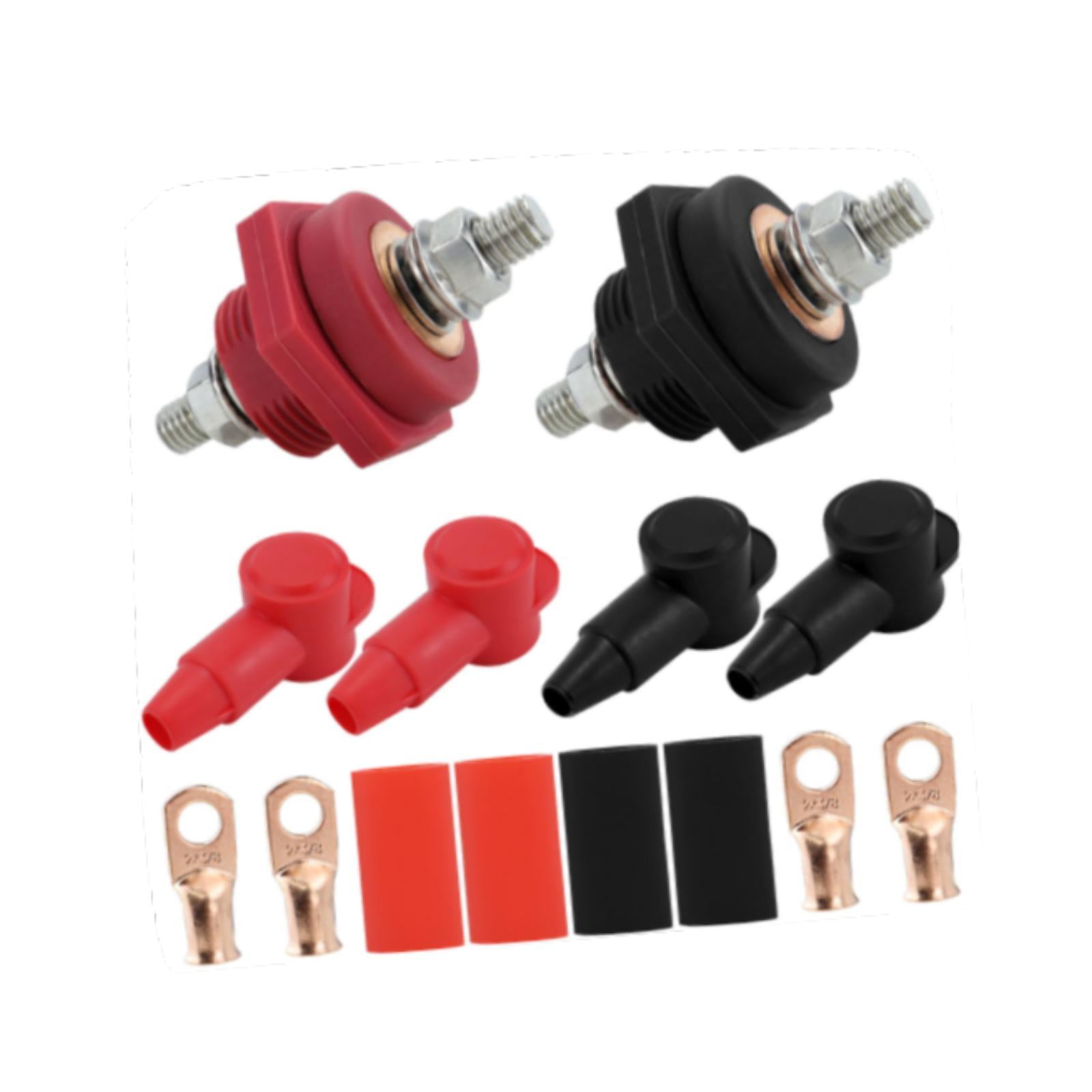 Luwecf Generic 3/8" thru Panel Battery Terminal Connector 12V Battery Terminal Stud for Red Black