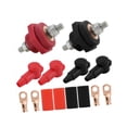 thumbnail image 3 of Conector de terminal de batería genérico de 3/8 pulg. para panel pasante, conector de terminal de batería, reemplazo para yates, camiones, vehículos Rojo Negro, 3 of 8