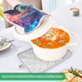 thumbnail image 3 of Yayeee Pot Holders Kitchen Heat Resistant with Pocket 7"x9.8" Cotton Oven Cooking Hot Pads, Space Astronaut, 3 of 7