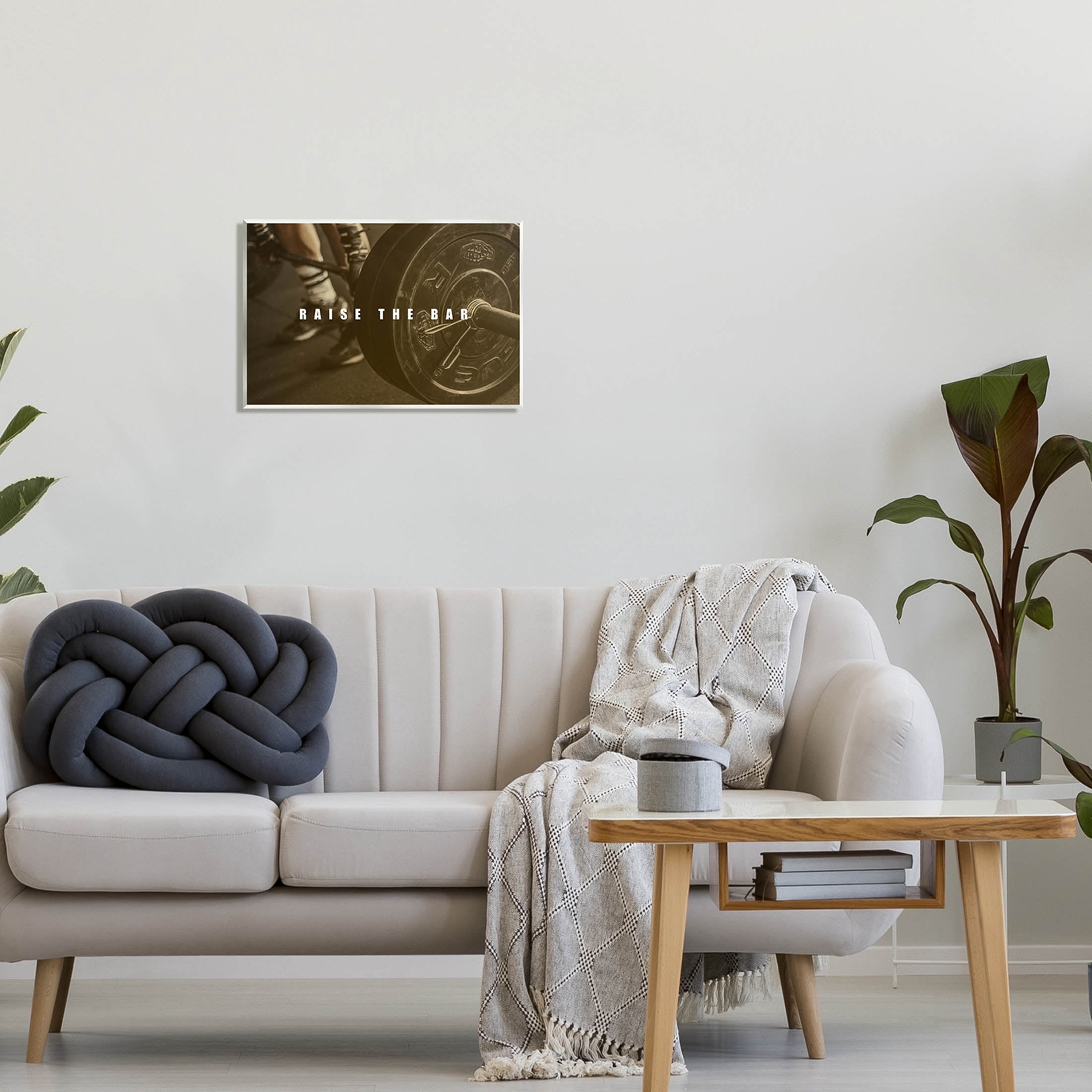 Stupell Industries Raise The Bar Motivational Bodybuilder Graphic Art Unframed Art Print Wall Art, Design by Jacob Green