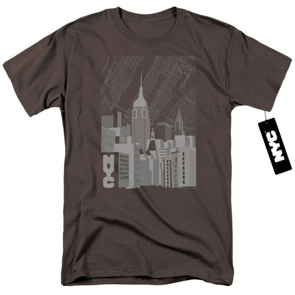 New York City T-Shirt Manhattan Monochrome Unisex Graphic Tee For Men & Women Charcoal