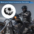 thumbnail image 3 of Accesorios para Casco de Motocicleta Decoración de Moño con Encaje Blanco para Cascos de Motocicleta Bicicleta Esquí Pegatina de Piel Negra 2 Juegos, 3 of 6