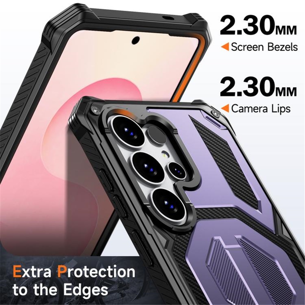 For Samsung Galaxy S26 Ultra 5G Case [Compatible With MagSafe], Hidden Metal Kickstand, Military-Grade Heavy Duty Case with Bumper Frame, 360° Full Body Shockproof Protection Cover,Purple