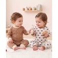 thumbnail image 6 of KIMI BEAR 12 Months Infant Baby Girl Romper 18 Months Clothing 2 Packs Long Sleeves Floral Bowknot Bodysuit One-piece Jumpsuit 2pcs Clothes Brown, 6 of 7