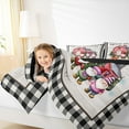 thumbnail image 4 of jejeloiu Colorful Kawaii Gnome Bedding Comforter Set,Western Christmas Cabin Twin Comforter Sets,White Geometric Plaid Bedding Set For Children,Microfiber Bedroom Decor Reversible,2pcs, 4 of 8