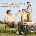 thumbnail image 3 of Chariot de Jardin Pliable et Rabattable, Chariot de Pelouse Robuste avec Sac de Transport en Tissu Oxford de 62 L, Capacité de 265 Lb, Poignée Réglable et Roues Universelles pour le Camping, la Plage, Gris, 3 of 7