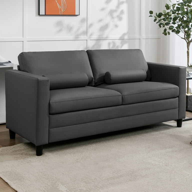 MUZZ 2 in 1 Pull Out Sofa Bed Convertible Sleeper Couch for Apartment Dark Grey Walmart