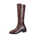 thumbnail image 3 of Knee High Boots Women Thick Sole Chunky Heel Comfortable Boots with Almond Toe Side Zipper for Party Wedding Daily Outfits Winter Women's Shoes, 3 of 10