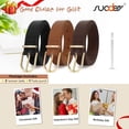 thumbnail image 5 of 2 Pack 3 Pack Womens Fashion Leather Belts for Jeans Dresses Pants Black Brown Beige Ladies Belts with Gold Buckle, 5 of 9