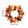thumbnail image 3 of YIMWNYI Halloween Wreath Pumpkin Ring, Fall Decor, Indoor Outdoor Decoration, Thanksgiving Wall Hanging, Multicolor Maple Leaves and Berries, Seasonal Home Decor, 3 of 6