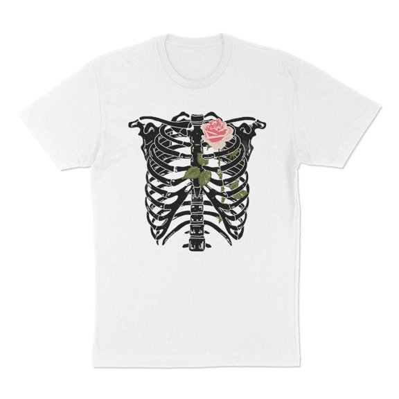 Skeleton Rib Cage Shirt Unisex Large White