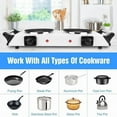 thumbnail image 3 of 2000W Electric Double Countertop Burner, Electric Hot Plate and Portable Stove with 5 Temperature Controls, Lightweight Double Burner Cooktop for Cooking, Dorms, Apartments, RV, White, 3 of 10