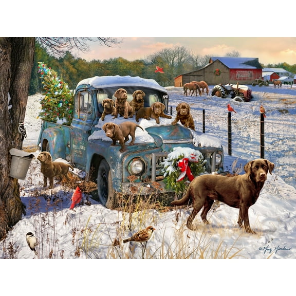 Christmas Puppies New - 550 Pieces, Jigsaw Puzzle