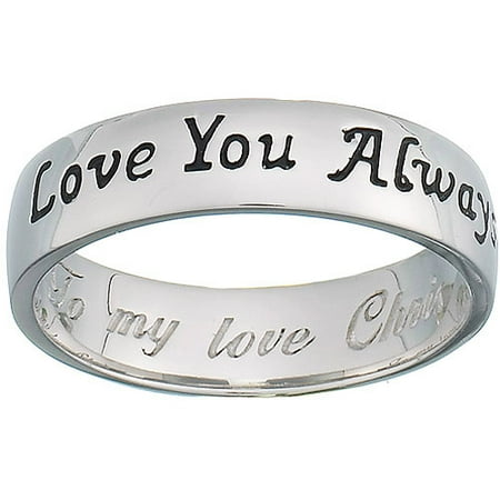 Personalized Sterling Silver ''Love You Always'' Sentiment Band