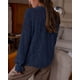 thumbnail image 2 of Blusa de Encaje para Mujer PRETTYGARDEN Manga Larga con Botones M Azul Marino, 2 of 8