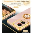 thumbnail image 4 of LeYi For Moto G Stylus 5G 2024 Case: 2pcs Tempered Glass Screen Protector And 360° Rotatable Magnetic Stand, Rose Gold Plated Edge，Pink, 4 of 8