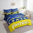 thumbnail image 3 of Queen Comforter Set - 7 Pieces Football Bedding Sets Queen Bed in a Bag Sports Bedding with City Name Reversible Football Comforter, Sheets, Pillowcases & Shams(Los Angeles), 3 of 5