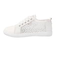 thumbnail image 2 of Willtoo Womens Lace Sneakers Fashion Mesh Low Cut Canvas Shoes Lace Crochet Lace Up Walking Running Tennis Shoes Lightweight Breathable Flat Wedding Shoes Bridal Sneakers, 2 of 6