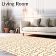 thumbnail image 2 of ODIKA 4'x6' Machine Washable Non-Slip Area Rug, Honeycomb Hexagon Trackpad Anti Slip Catcher Mess Prevention High Traffic Rug, Brown, 685312, 2 of 7