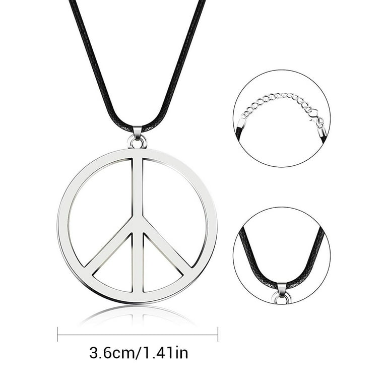 BTBXMO Stainless Steel Silver Peace Sign Pendant Necklace Jewelry