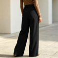 thumbnail image 4 of Womens Dress Work Pants High Waisted Trousers Wide Leg Pull on Stretchy Slacks with Pockets Casual Daily Wear Comfortable Fit by Yigetop Black L, 4 of 7