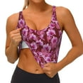 thumbnail image 2 of JUNZAN Orchids Flowers Print Women's Workout Tank Tops - U Back Fitness Top with Built-In Shelf Bra, Perfect for Yoga and Gym-Small, 2 of 8