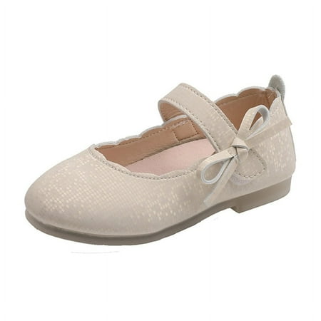 

Spdoo Toddler girls with princess skirt leather shoes non-slip soft bottom spring and summer children s shiny sequins leather shoes White 11 Little Kids