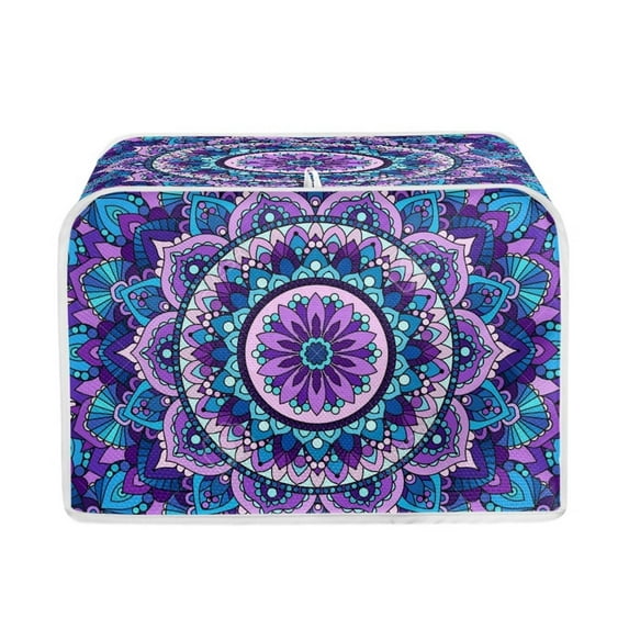 Kuiaobaty 4 Slice Toaster Cover for Kitchen Purple Boho Mandala Flower Stain Resistant Wide Slot Appliance Protection Covers Free From Dust Fingerprint Stain Oven Dust Cover