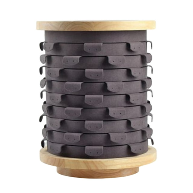 ziyahi Display Stand Vertical Wooden Rotatable Lightweight Storage Rack Stable Multi Layer Show Shelf Ear Stud Cosmetics Indoor Dark Grey 1 Dark Grey 2