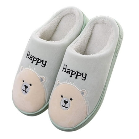 Soft Comfortable Cotton Fabric Little Bear Slippers Home Slippers Anti ...
