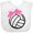 AA-White, variant on Inktastic Volleyball with Pink Bow Boys or Girls Baby Bib