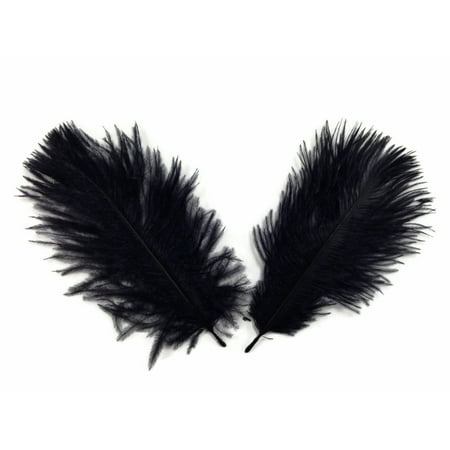 1 Pack - Black Ostrich Small Confetti Feathers 0.3 Oz