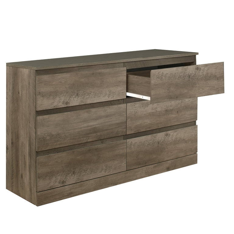 Brindle 6 Drawer Dresser, Gray Oak, by Hillsdale Living Essentials
