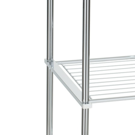 Organize It All Luxury 3 Tier Metal Shelves Space Saver in Chrome