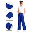 thumbnail image 4 of EnJoCho School 𝖴niform Pants Girls Wide Leg Dress Khaki Fashion Trousers Comfortable 𝖲tretchable Classic Formal Wear Children Clothing Bottoms Outfit Academic, 4 of 7