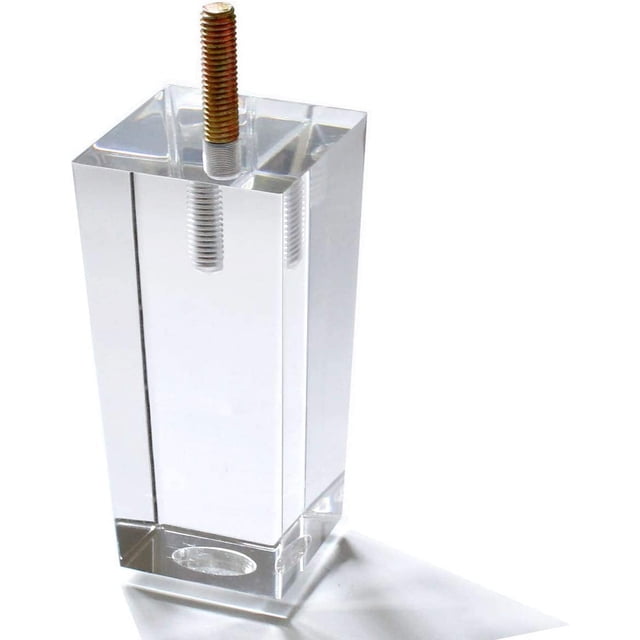 Pieds de Meuble Pyramide en Acrylique Transparents de 4 Pouces pour Table Basse, Bibliothèques, Tables d'Appoint et Plus - Ensemble de 4