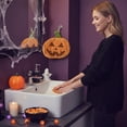 thumbnail image 1 of Adornos navideños, regalos navideños, toallas de mano colgantes de forro polar con diseño de calabaza de Halloween y corales, toallas de mano para cocina y baño, toallas sanitarias colgantes para fies, 1 of 6