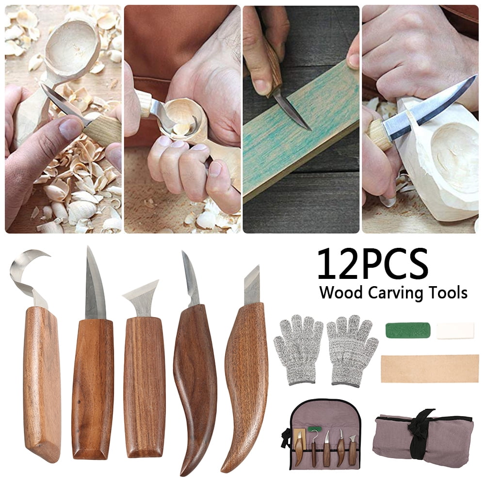 HUTSULS Wood Carving Knives Set Tools Spoon Kit Whittling Carpenter Gifts 