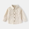 thumbnail image 5 of YunPes Toddler Boys Corduroy Shirt Collared Long Sleeve Shirt with Button Down Kids Loose Casual Cardigan Blouses Shacket Coat, 5 of 7