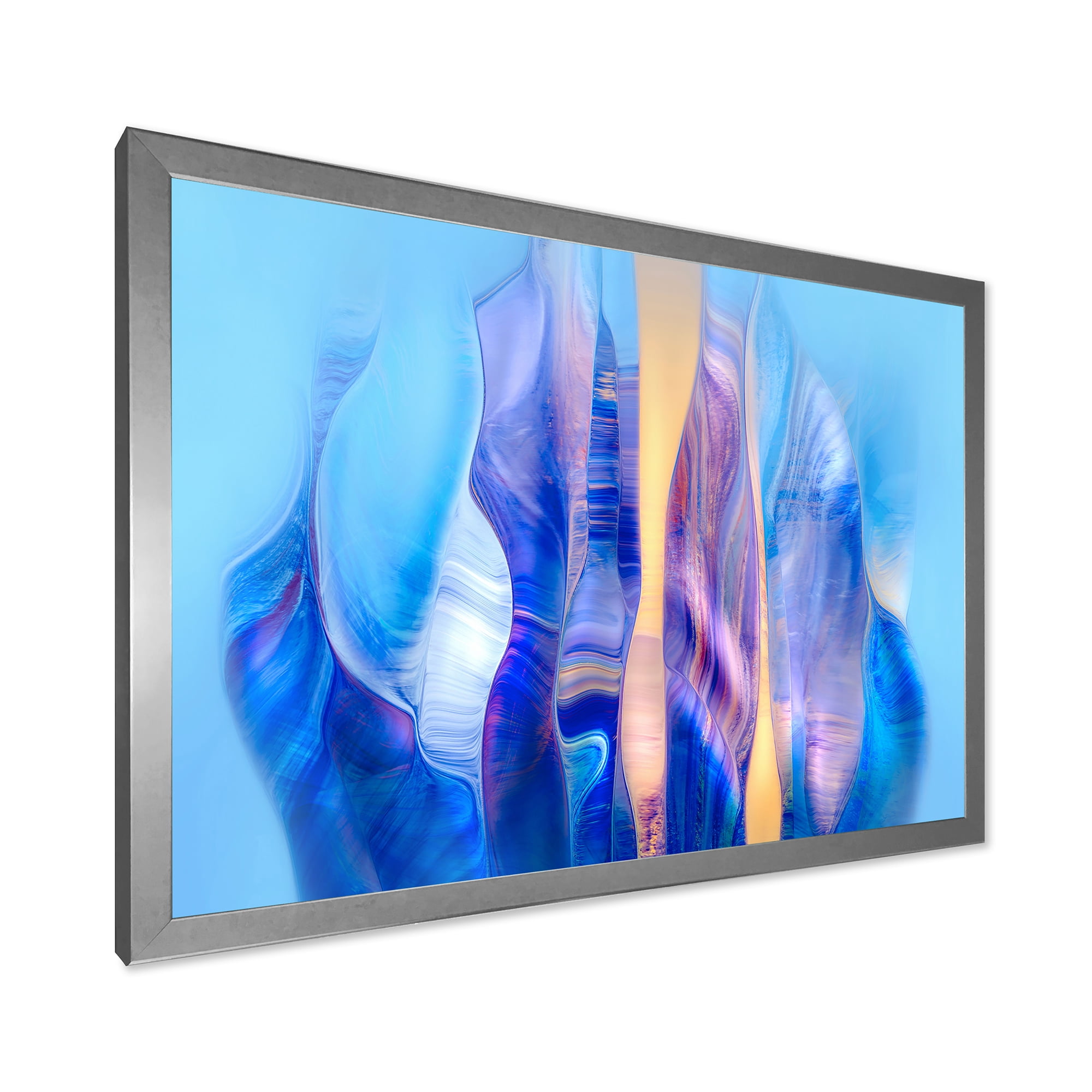 Designart 'Abstract Colorful Twisted Wavy Shape In Motion' Modern Framed Art Print