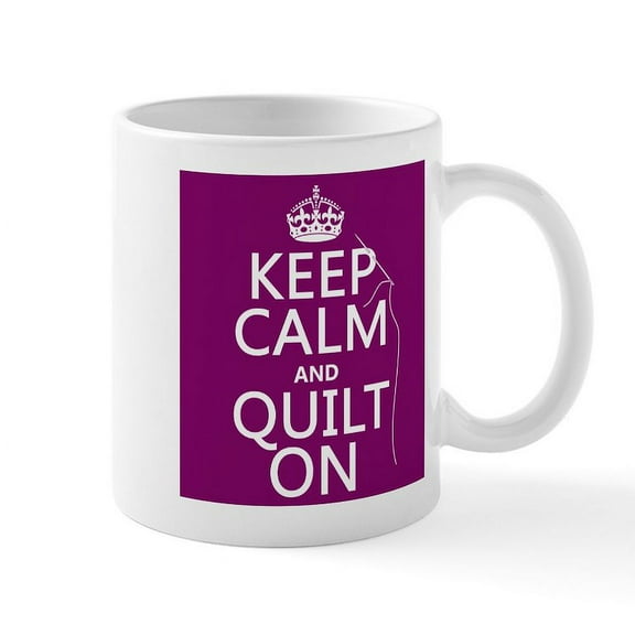CafePress - Keep Calm And Quilt On Mugs - 11 oz Ceramic Mug - Novelty Coffee Tea Cup