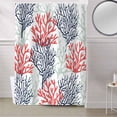 thumbnail image 5 of Fabric Shower Curtain, Summer Gradient Red Blue Ocean Coral Sea Shower Curtains with 12 Hooks Waterproof Machine Washable Bath Curtains for Bathroom,54 x 78in, 5 of 6